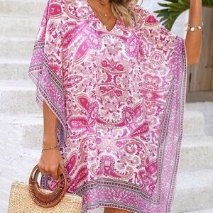 2 Women’s Swim Cover-Ups. PINK AND BLUE